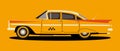 Orange Taxi. Retro Car for your design business card, banner, poster. Vintage.